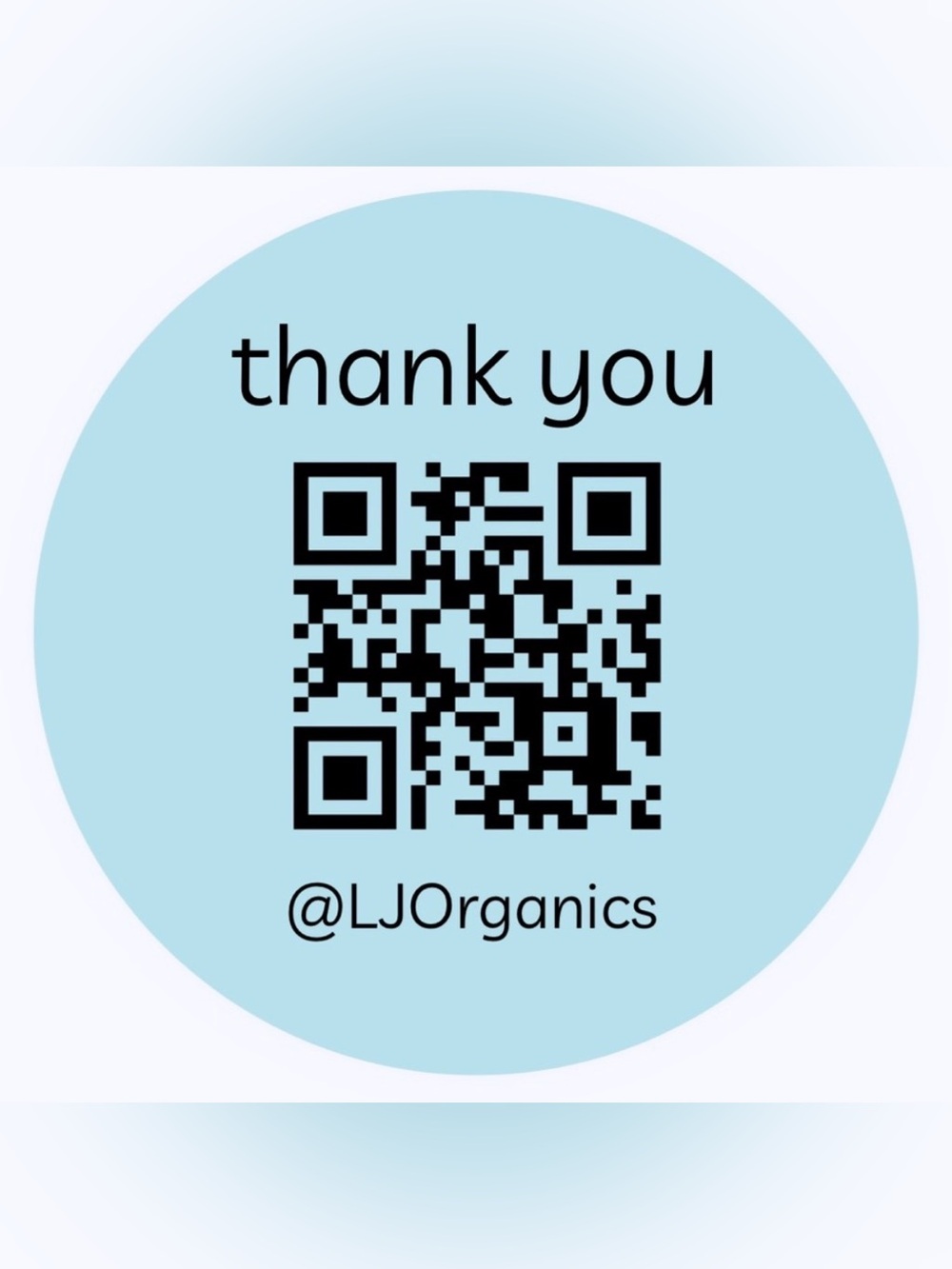 50 CUSTOM STICKERS - 2” ROUND - “THANK YOU” - W/ QR CODE & CLOSET NAME - BLUE